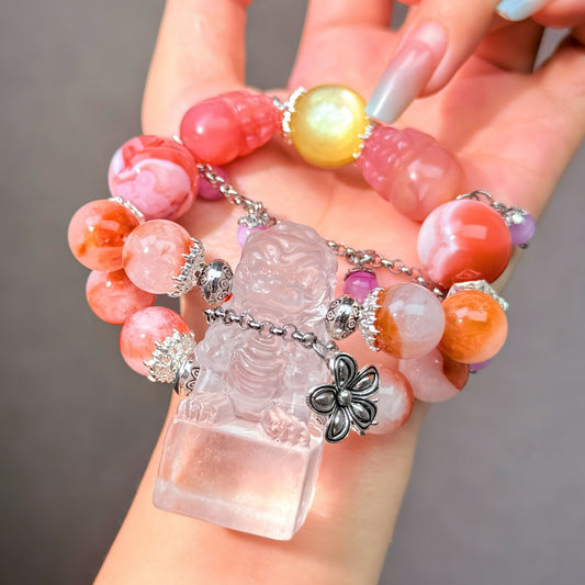 003 Rabbit Hair Quartz Clear Quartz Agate  Bracelet Energy Beads Bracelet Fashion Magnetic Crystal Jewelry Bracelet Energy Beads Bracelet Fashion Magnetic Crystal Jewelry