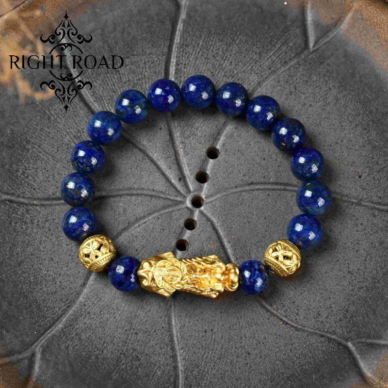 072 lucky charm bracelet 2023 lapis lazuli piyao bracelet energy wind water healing wealth beads rosary Chinese bracelet