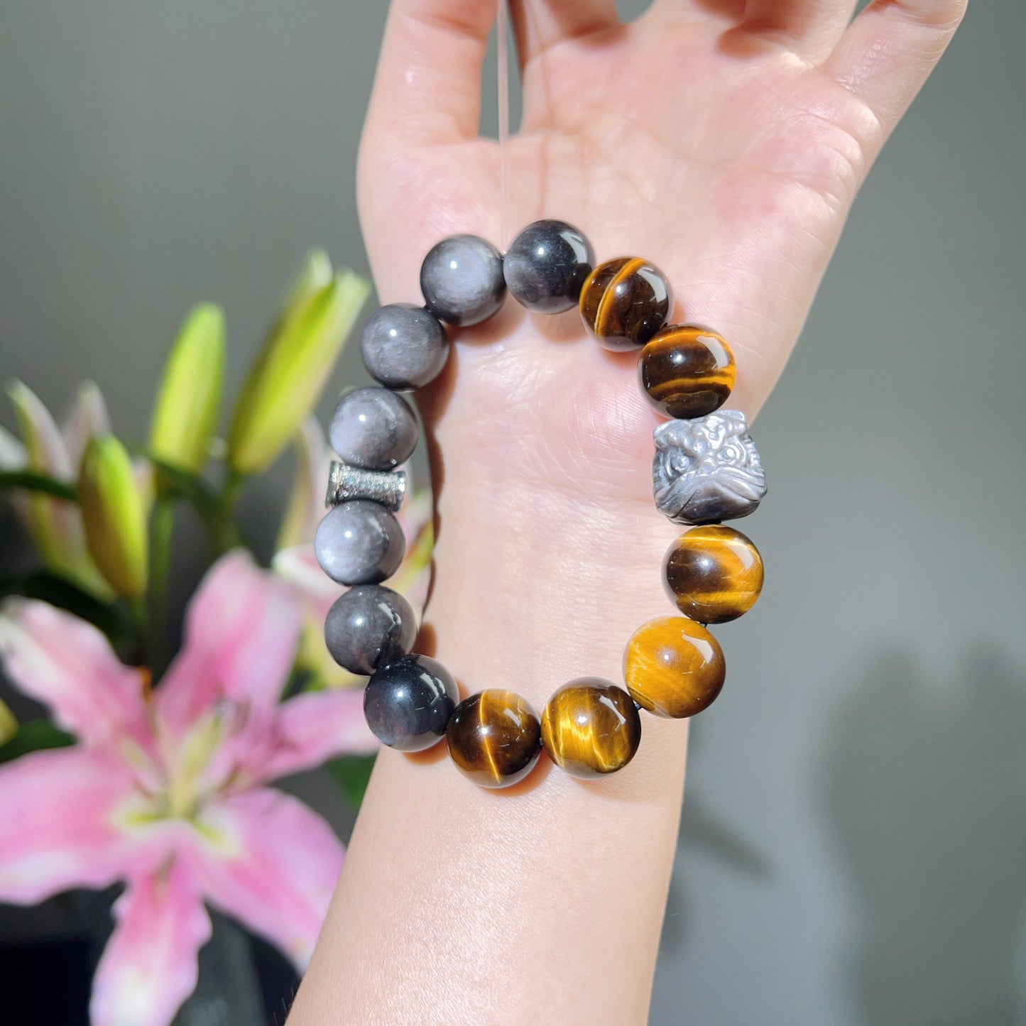 055 tai sui Obsidian Tiger Eye Stone Bracelet. Lucky Charm Bracelet 2025 Energy Magnetic High Quality Gift ID:1731114834781178287