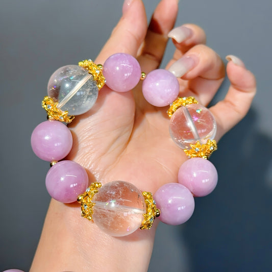 009 Azeztulite, Kunzite Lucky Charm Bracelet 2025 Energy High Quality Fashion Jewelry Feng Shui Magnetic Beads Bracelet Gift