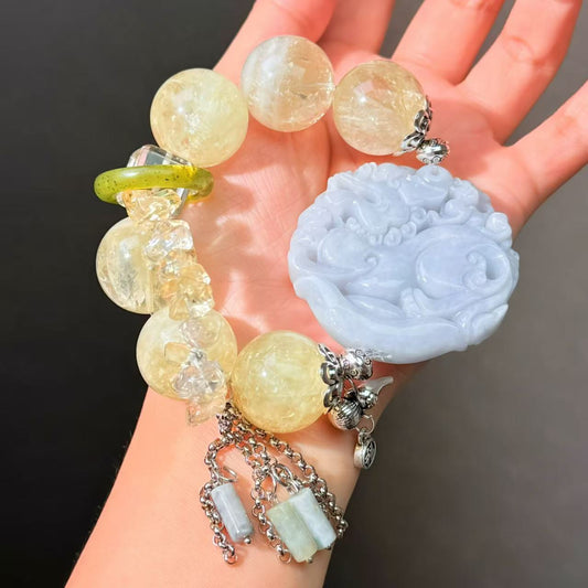 026 Azeztulite Jadeite Bracelet Energy Magnetic High Quality Fashion Jewelry Feng Shui Beads Bracelet Gift