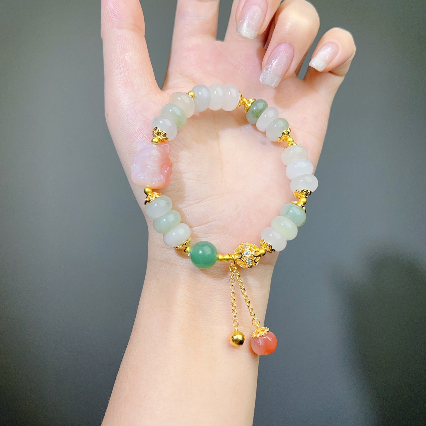 039 TianShan Jade Nine-tailed Fox Bracelet Yanyuan Agate Fashion Lucky Charm Bracelet 2025 Energy Feng Shui Bead Bracelet Gift