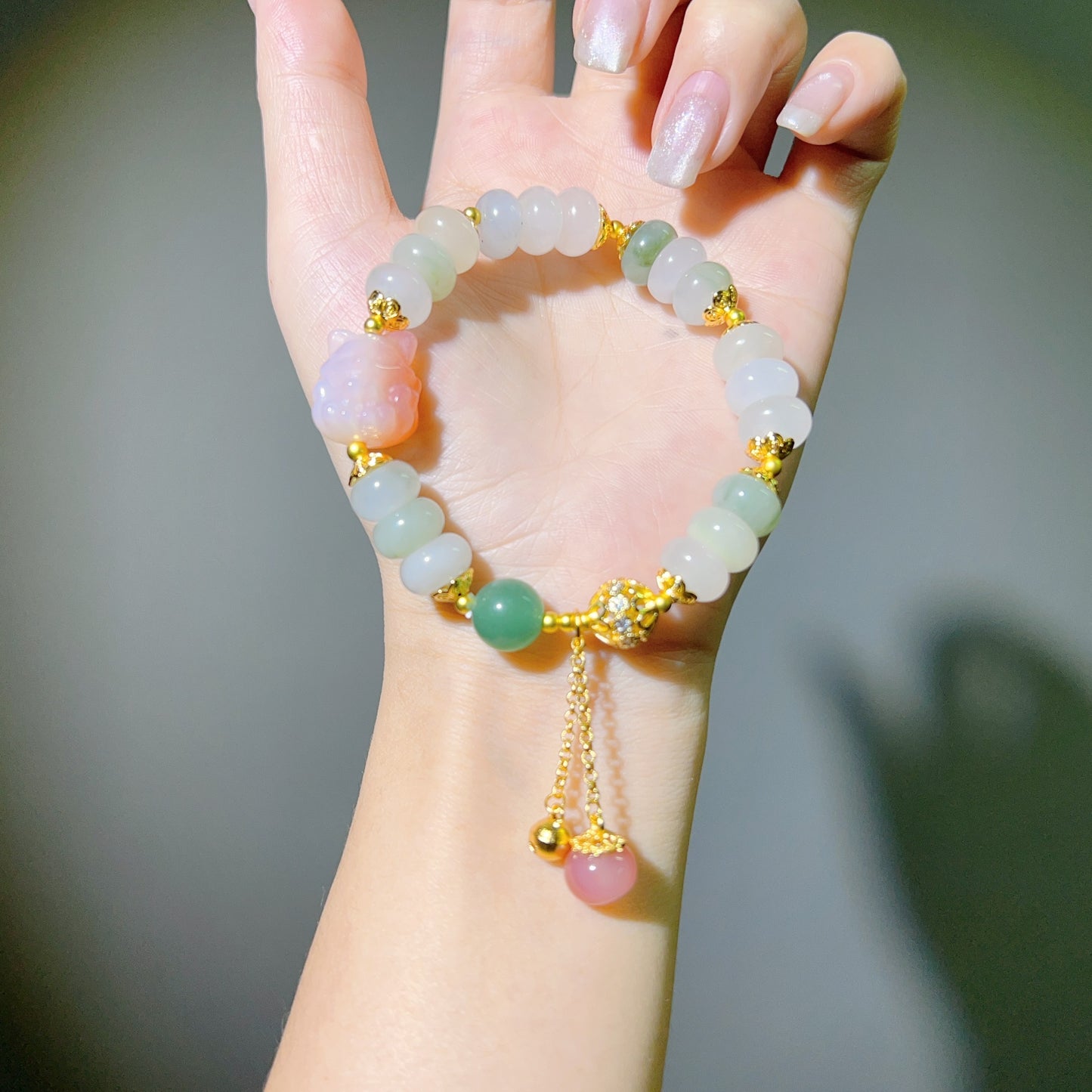 039 TianShan Jade Nine-tailed Fox Bracelet Yanyuan Agate Fashion Lucky Charm Bracelet 2025 Energy Feng Shui Bead Bracelet Gift