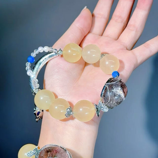 012 Fluorite Green Phantom Quartz Lucky Charm Bracelet 2025 Energy High Quality Fashion Jewelry Magnetic Feng Shui Bracelet Gift