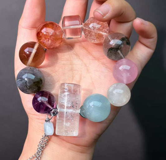 008 Aquamarine Phantom Quartz Labradorite High Quality Fashion  Bracelet Gift Bead Bracelet Jewelry