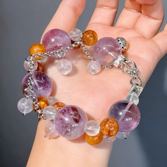 013 Amethyst Clear Quartz Hematoid Q Bracelet 2025 Energy High Quality Feng Shui Bracelet Magnetic Beads Fashion Jewelry Bracelet Gift