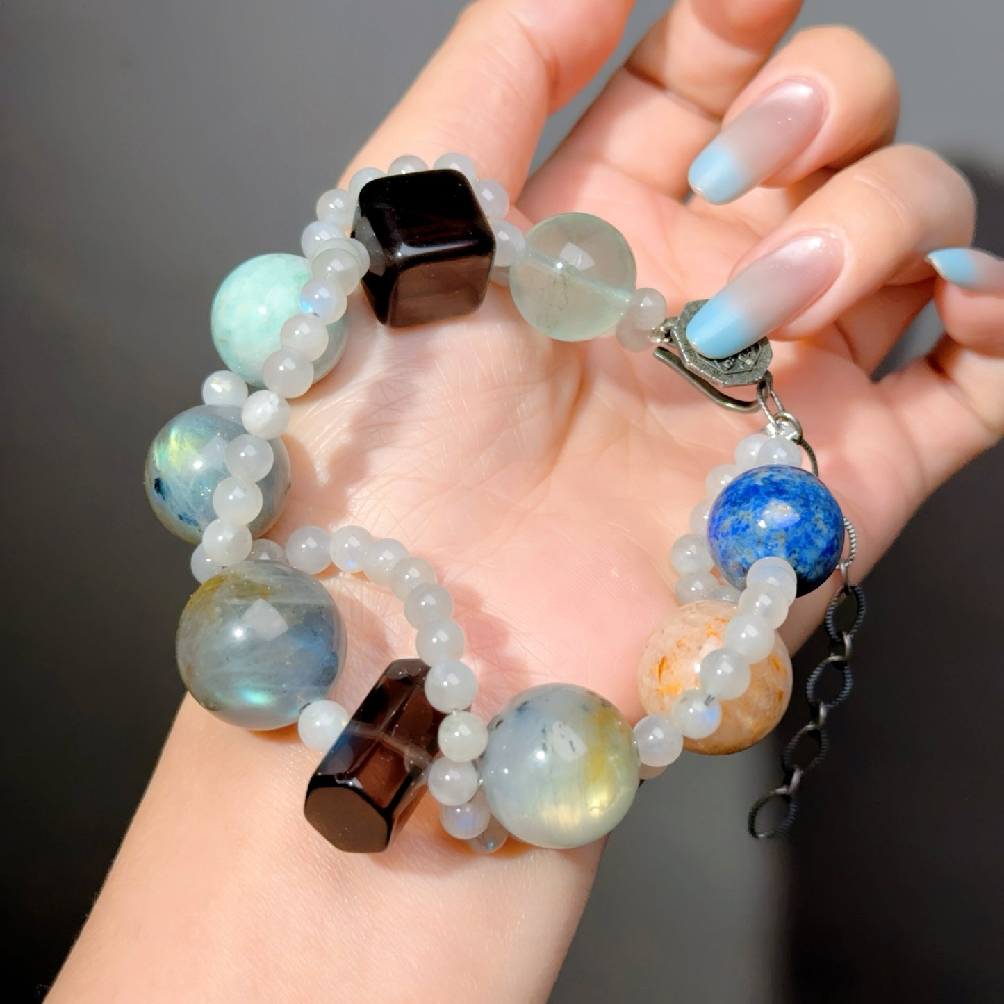 046 Labradorite Lapis Lazuli Phantom Quartz lucky charm bracelet 2025 magnetic healing bracelet beads bracelet gift bracelet gift