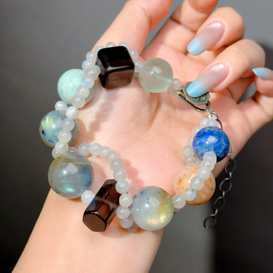 046 Labradorite Lapis Lazuli Phantom Quartz lucky charm bracelet 2025 magnetic healing bracelet beads bracelet gift bracelet gift