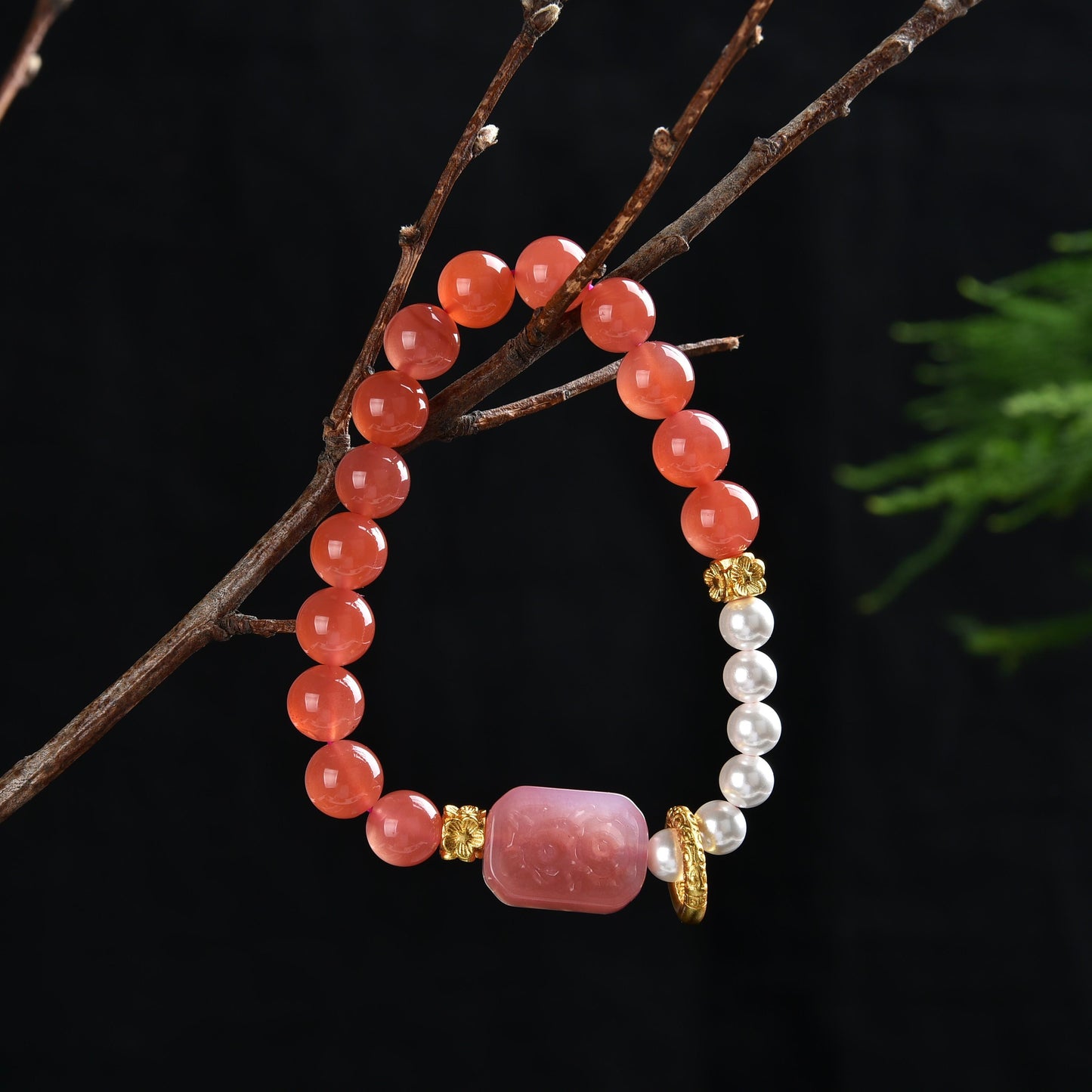 Lucky Bracelet 2023 Salt Source Agate Bracelet Female Lucky Stone Bead Bracelet Rosary Energy Feng Shui Gift