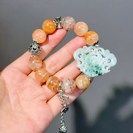 024 Phantom Quartz Jadeite Bracelet High Quality Energy Lucky Charm Bracelet 2025 Fashion Gift