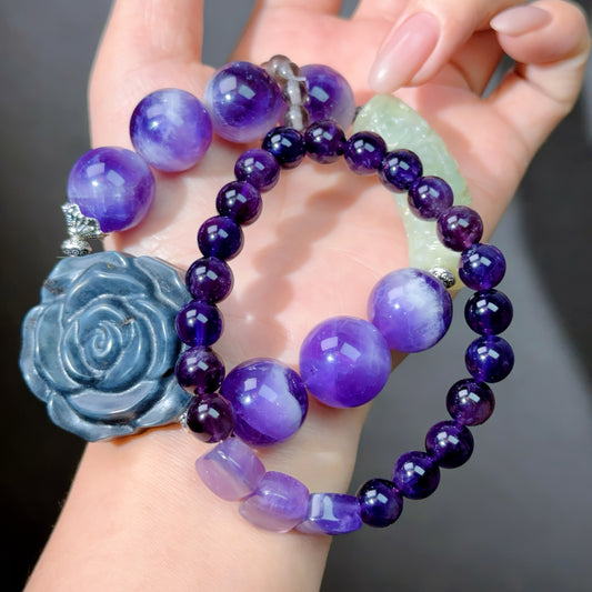 018 amethyst, serpentine, jadeite Lucky Charm Bracelet 2025 Energy High Quality Fashion Jewelry Feng Shui Beads Magnetic Gift