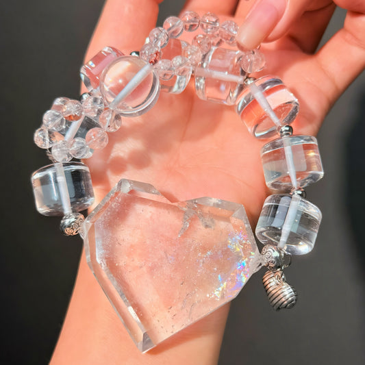 017 Clear Quartz bracelet 2025 energy high quality fashion jewelry magnetic beads bracelet gift