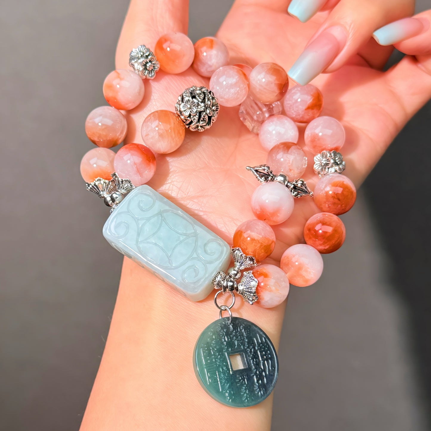 048 Rabbit hair Q JadeiteBracelet Energy High Quality Fashion Jewelry Beads Magnetic Gift