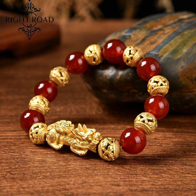 009 Crystal Jewelry Bracelet Bead Bracelet Lucky Charm Red agate beads piyao bracelet shipped within 24 hours