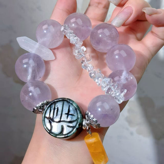 014 Amethyst Jadeite Clear Quartz Bracelet 2025 Energy High Quality Fashion Jewelry Feng Shui Beads Magnetic Gift