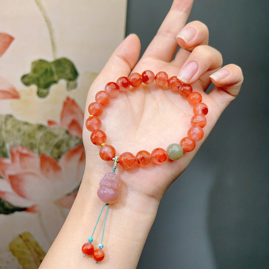 023 Yanyuan agate piyao bracelet lucky charm bracelet 2025 energy high quality magnetic 10MM beads bracelet gift