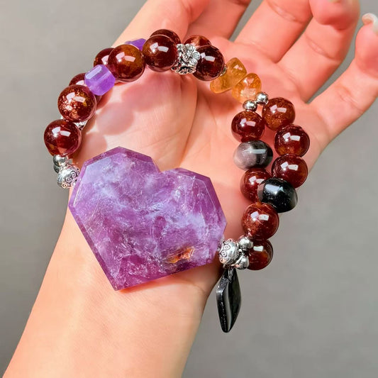021 Mica Quartz Garnet Obsidian bracelet energy high quality fashion jewelry magnetic beads bracelet gift