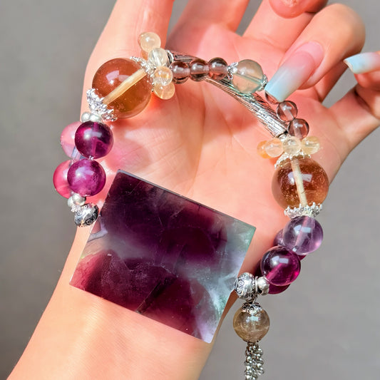017 Fluorite Citrine bracelet energy high quality fashion jewelry magnetic beads bracelet gift