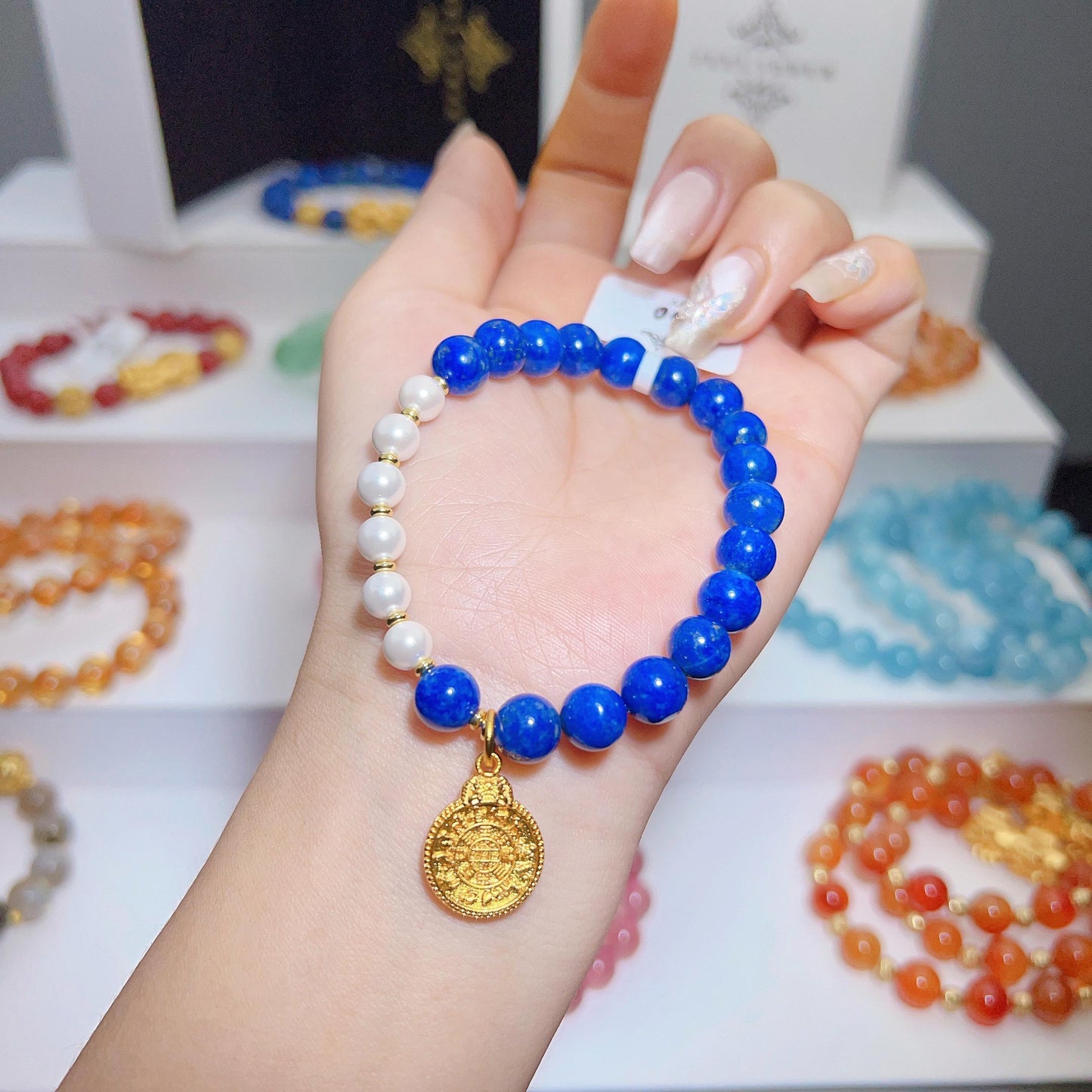 Lapis Lazuli Bracelet Bagua