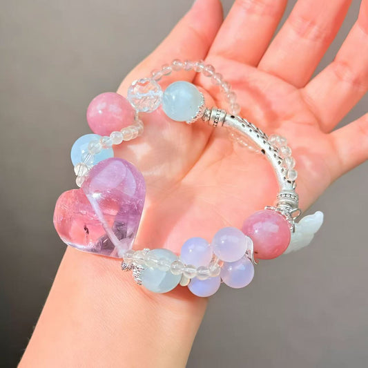 021 Amethyst Jadeite Aquamarine bracelet energy high quality fashion jewelry magnetic beads bracelet gift