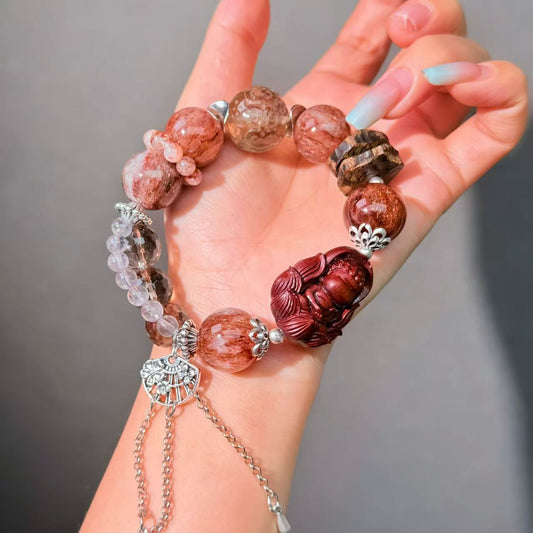 017 Super Seven Smoky Quartz bracelet energy high quality fashion jewelry magnetic beads bracelet gift