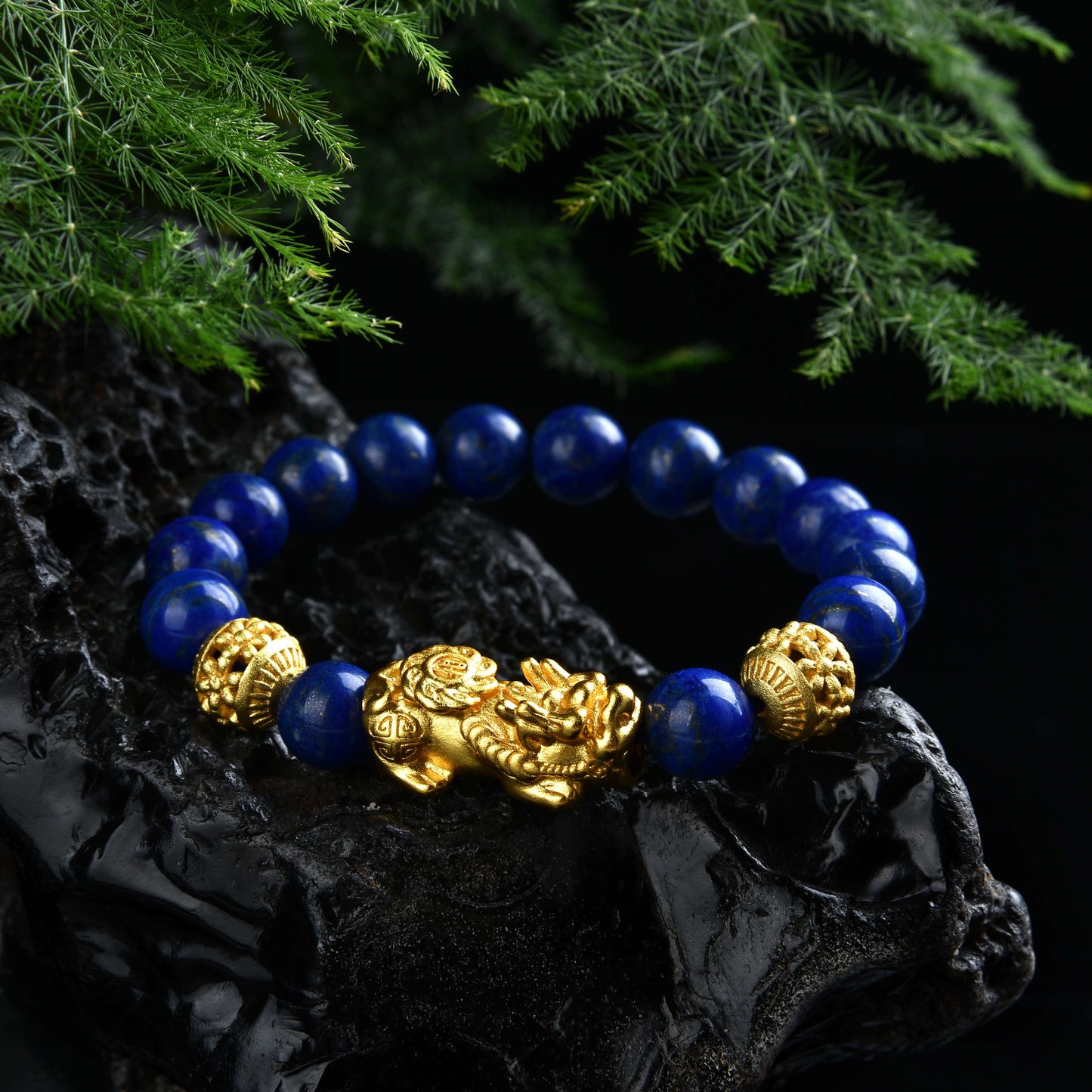 072 lucky charm bracelet 2023 lapis lazuli piyao bracelet energy wind water healing wealth beads rosary Chinese bracelet