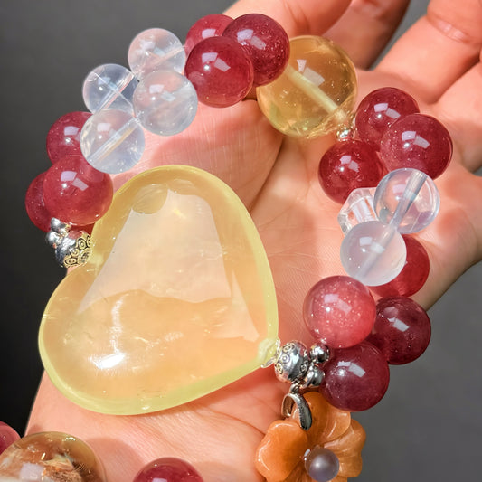 021 Strawberry Quartz Citrine Clear Quartz bracelet 2025 high quality fashion magnetic unisex gift