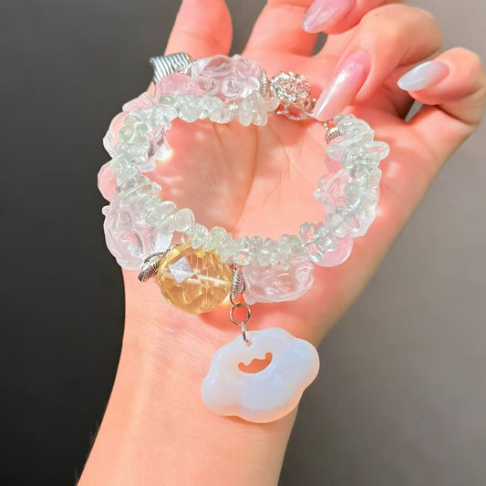 012 Clear Quartz Citrine Rose Quartz Bracelet Energy High Quality Fashion Jewelry Feng Shui Beads Magnetic Gift