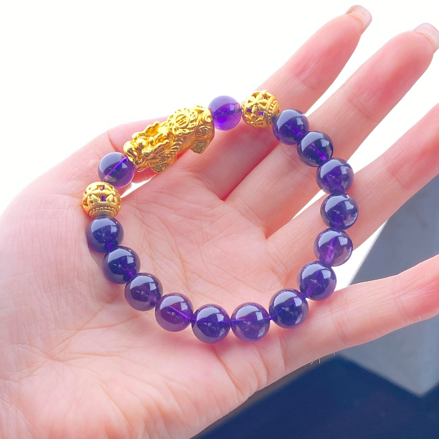 008 Amethyst Pixiu Bracelet With Certificate Sale Lucky Fortune