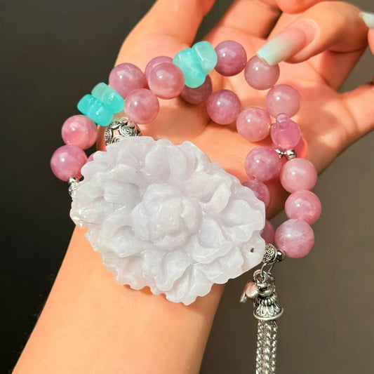 007 Jadeite Rose Quartz Amazonite Bracelet Energy High Quality Fashion Feng Shui Bracelet Gift Bead Bracelet Jewelry