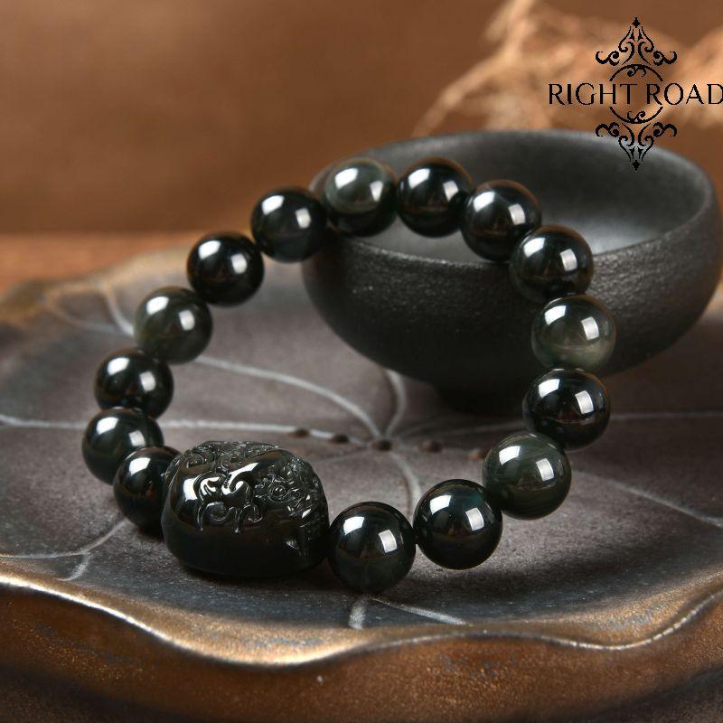 053 Lucky Charm Bracelet 2023 piyao Energy Rainbow Obsidian Healing Chinese Feng Shui Bracelet