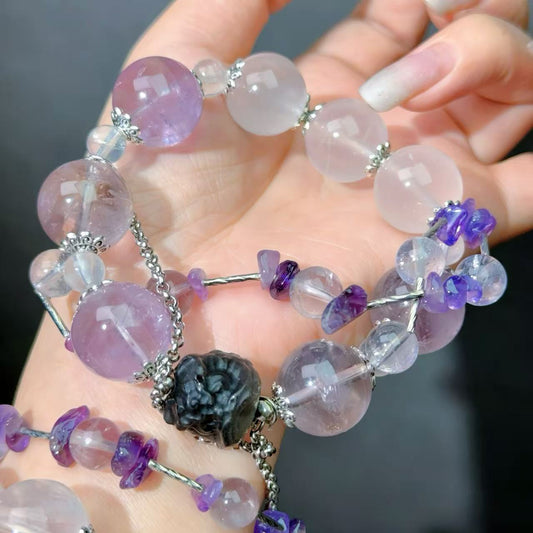 008 Amethyst Milk Quartz Obsidian High Quality Fashion  Bracelet Gift Bead Bracelet Jewelry