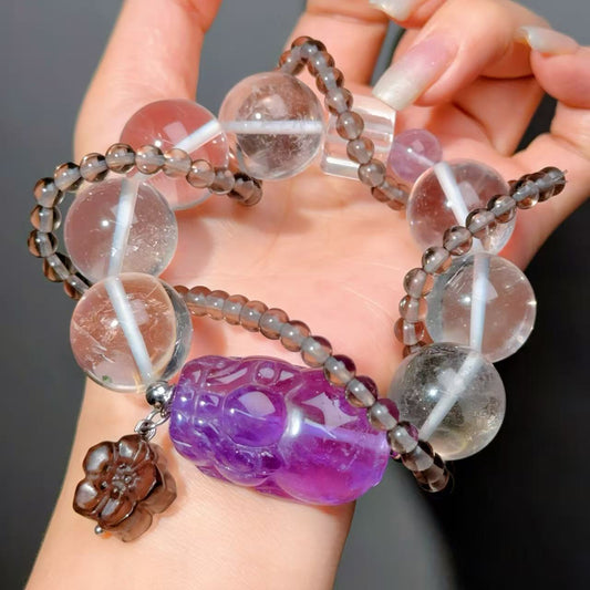 051 Clear Quartz Amethyst Obsidian fashion high quality new Chinese magnetic therapy rosary beads