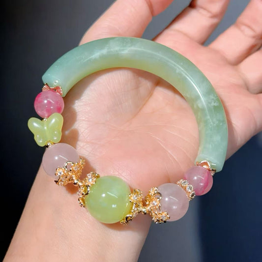 019 Serpentine Rhodonite Rose Quartz quality lucky charm bracelet 2025 energy feng shui magnetic fashion jewelry beads bracelet gift
