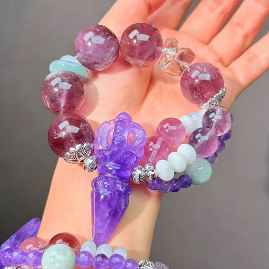 014 Amethyst Jadeite Bracelet 2025 Energy High Quality Fashion Jewelry Feng Shui Beads Magnetic Gift
