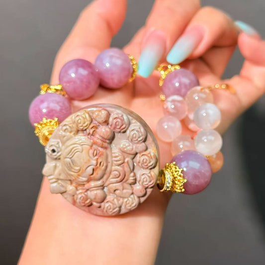 019 Rose Quartz Alashan Agate Agate Lucky charm bracelet energy feng shui magnetic fashion jewelry beads bracelet gift