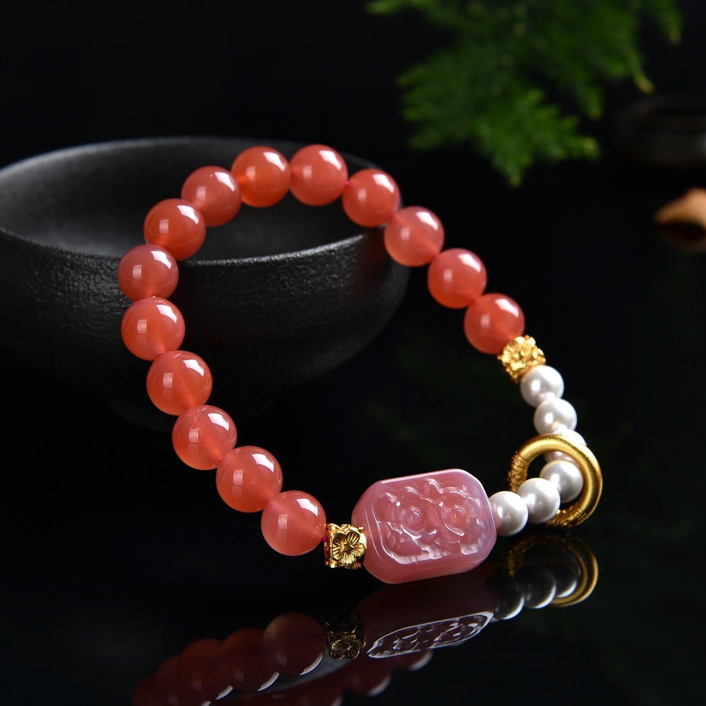 Lucky Bracelet 2023 Salt Source Agate Bracelet Female Lucky Stone Bead Bracelet Rosary Energy Feng Shui Gift