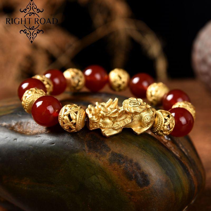 009 Crystal Jewelry Bracelet Bead Bracelet Lucky Charm Red agate beads piyao bracelet shipped within 24 hours