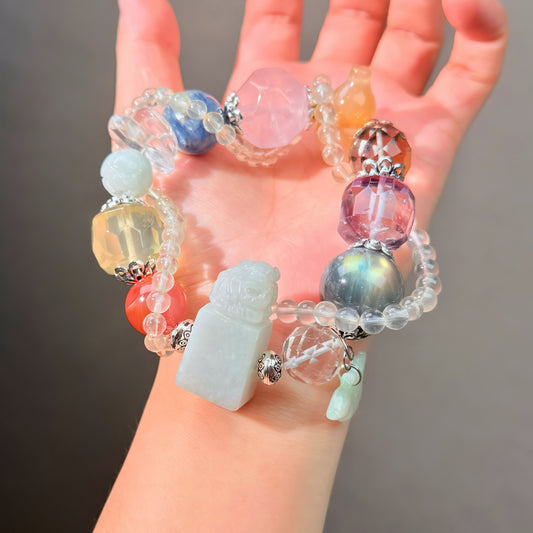 022 Citrine Amethyst Labradorite High Quality Fashion Jewelry Feng Shui Magnetic Beads Bracelet Gift