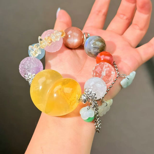 018 Citrine amethyst sunstone Bracelet High Quality Energy Magnetic  Bracelet Gift