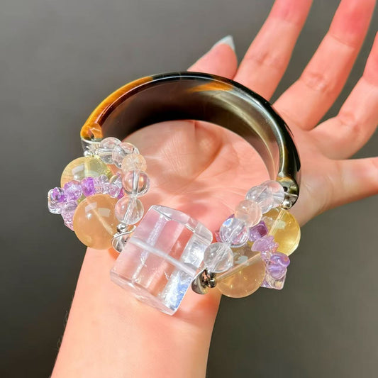 007 Clear Quartz Tiger's Eye Citrine Bracelet Energy High Quality Fashion Feng Shui Bracelet Gift Bead Bracelet Jewelry