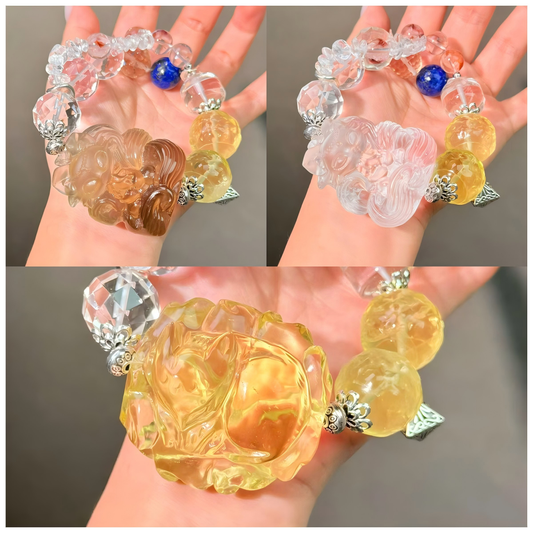 015 Citrine Clear Quartz Lapis Lazuli Bracelet Energy High Quality Fashion Jewelry Feng Shui Beads Magnetic Gift ID