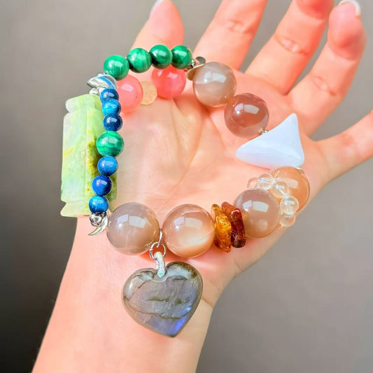 011 Sunstone Jadeite Labradorite bracelet Jewelry Magnetic Feng Shui Bracelet Gift