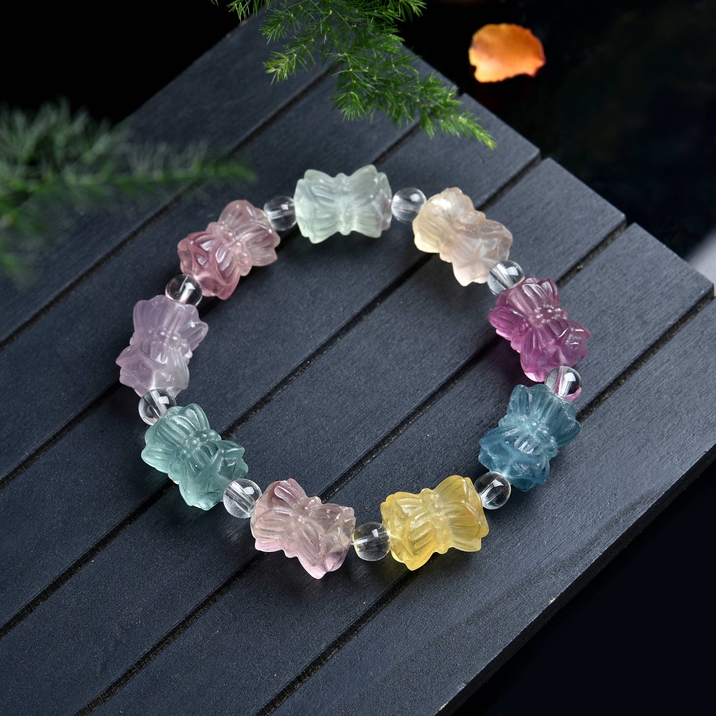 036 Fluorite bracelet with certificate lucky charm bracelet