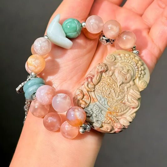 024 Agate Jadeite Bracelet High Quality Energy Lucky Charm Bracelet Fashion Gift