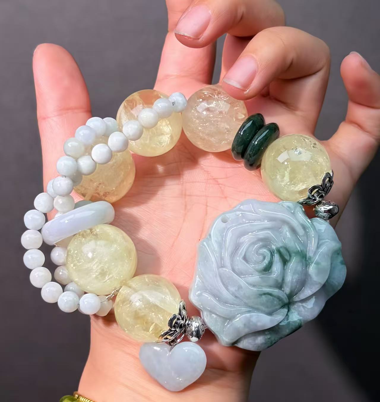 003 Azeztulite  Jadeite  Bracelet Energy Beads Bracelet Fashion Magnetic Crystal Jewelry Bracelet Energy Beads Bracelet Fashion Magnetic Crystal Jewelry