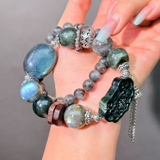 014 Labradorite Serpentine Herkimer D Bracelet Energy High Quality Fashion Jewelry Feng Shui Beads Magnetic Gift