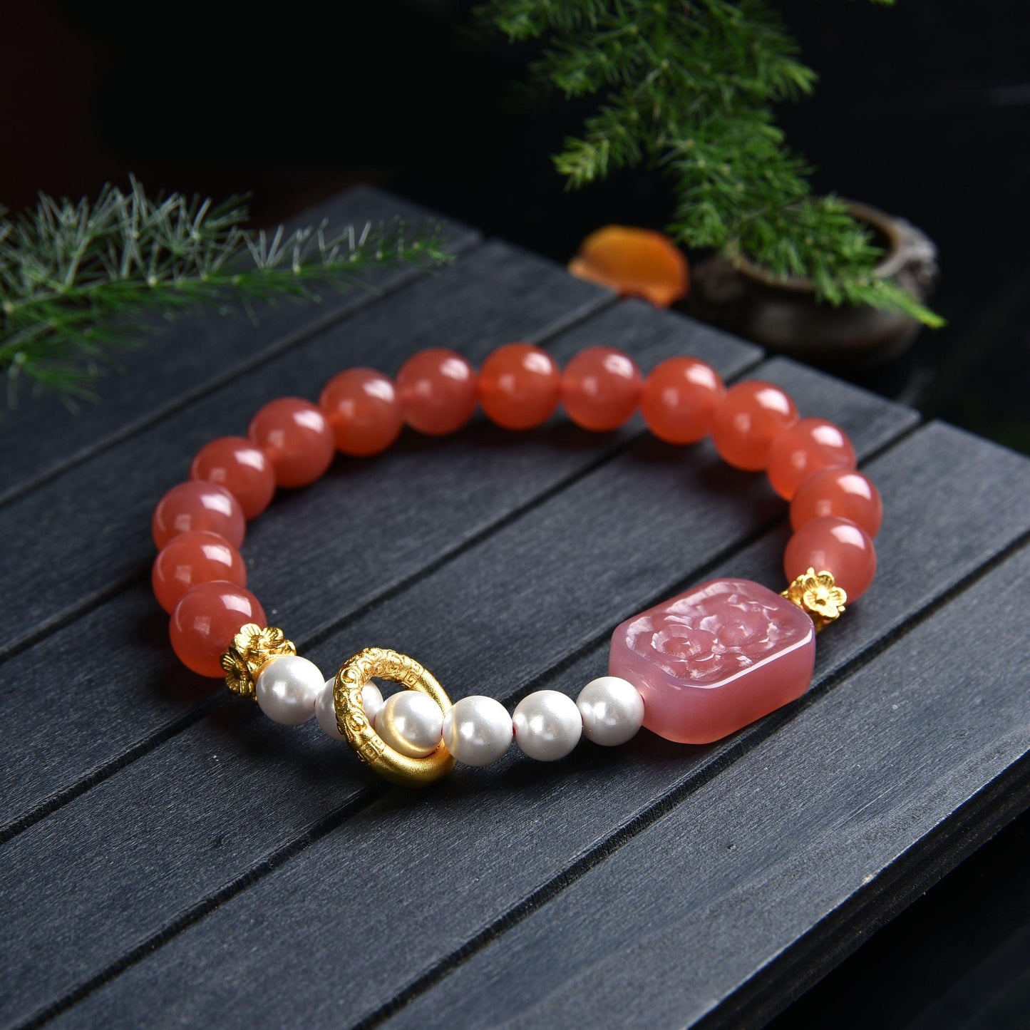 Lucky Bracelet 2023 Salt Source Agate Bracelet Female Lucky Stone Bead Bracelet Rosary Energy Feng Shui Gift