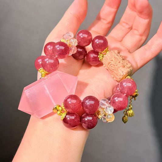 012 Strawberry Q Rose quartz Bracelet Gift