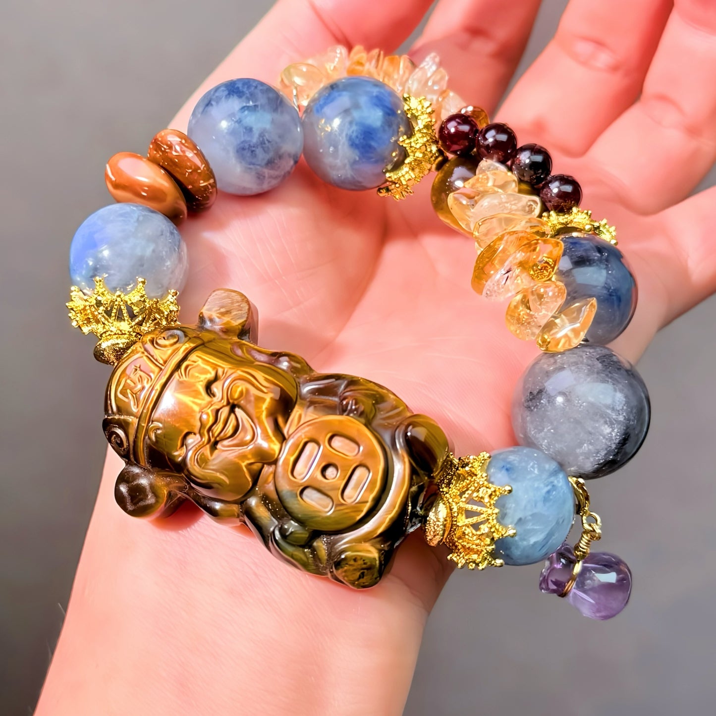 019 Kyanite Citrine Garnet Lucky charm bracelet energy feng shui magnetic fashion jewelry beads bracelet gift
